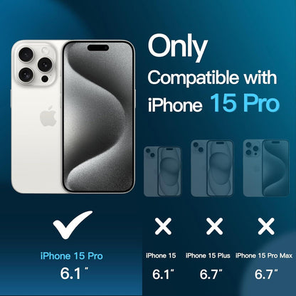 Schutzfolie für iPhone 15 Pro 6,1 Zoll Schwarz Rand 3 Stück