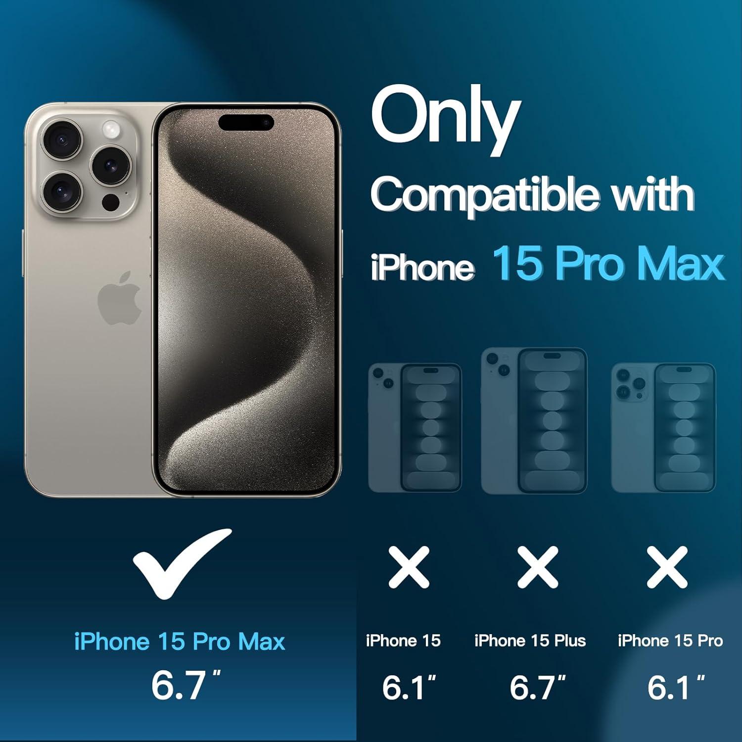 Schutzfolie iPhone 15 Pro Max 6,7 Zoll Panzer Glas 3 Stück