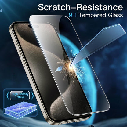 Schutzfolie für iPhone 15 Pro Max 6,7 Zoll, Panzer Schutzglas Folie
