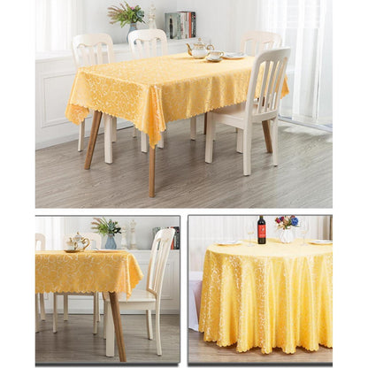 Runde Jacquard Tischdecke 340 cm – Gelb, Elegant & Vielseitig