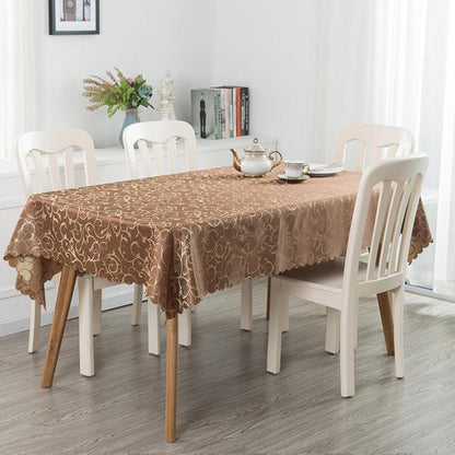 Runde Jacquard Tischdecke Dunkelbraun 360 cm – Elegant & Pflegeleicht