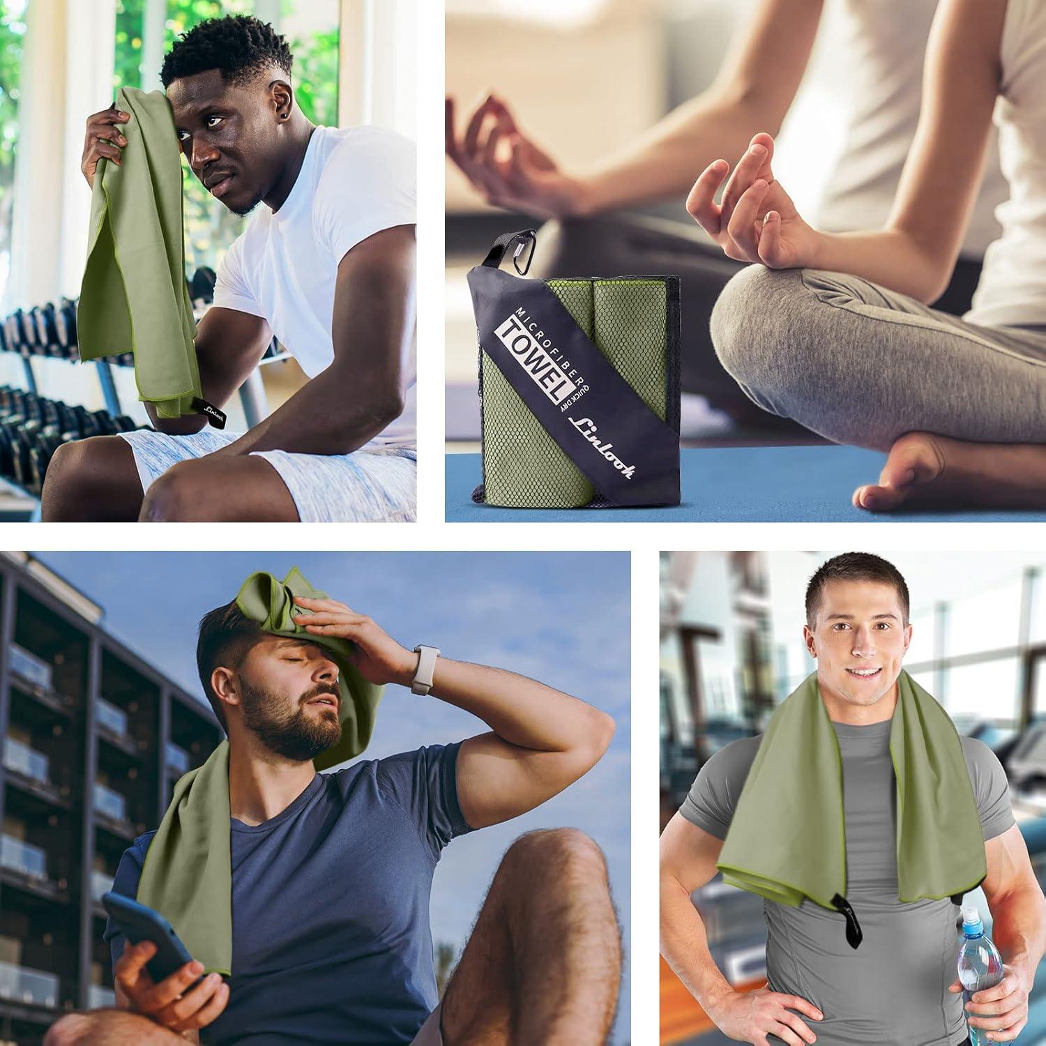 Schnelltrocknendes Microfaser Handtuch Set für Sport und Reisen - 2er