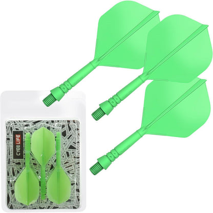 Dartschäfte und Flights 3er-Set Grün-2ba in Kristall