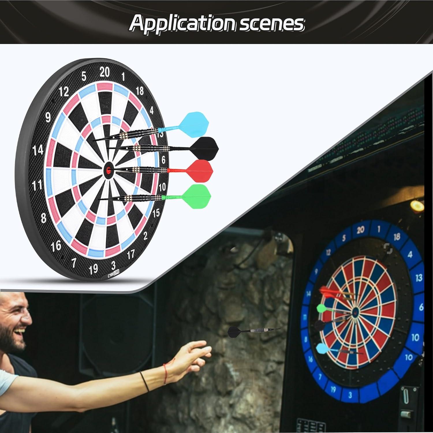 Dart Schaft und Flights Set 12 Stück Schwarz Rot Blau Grün
