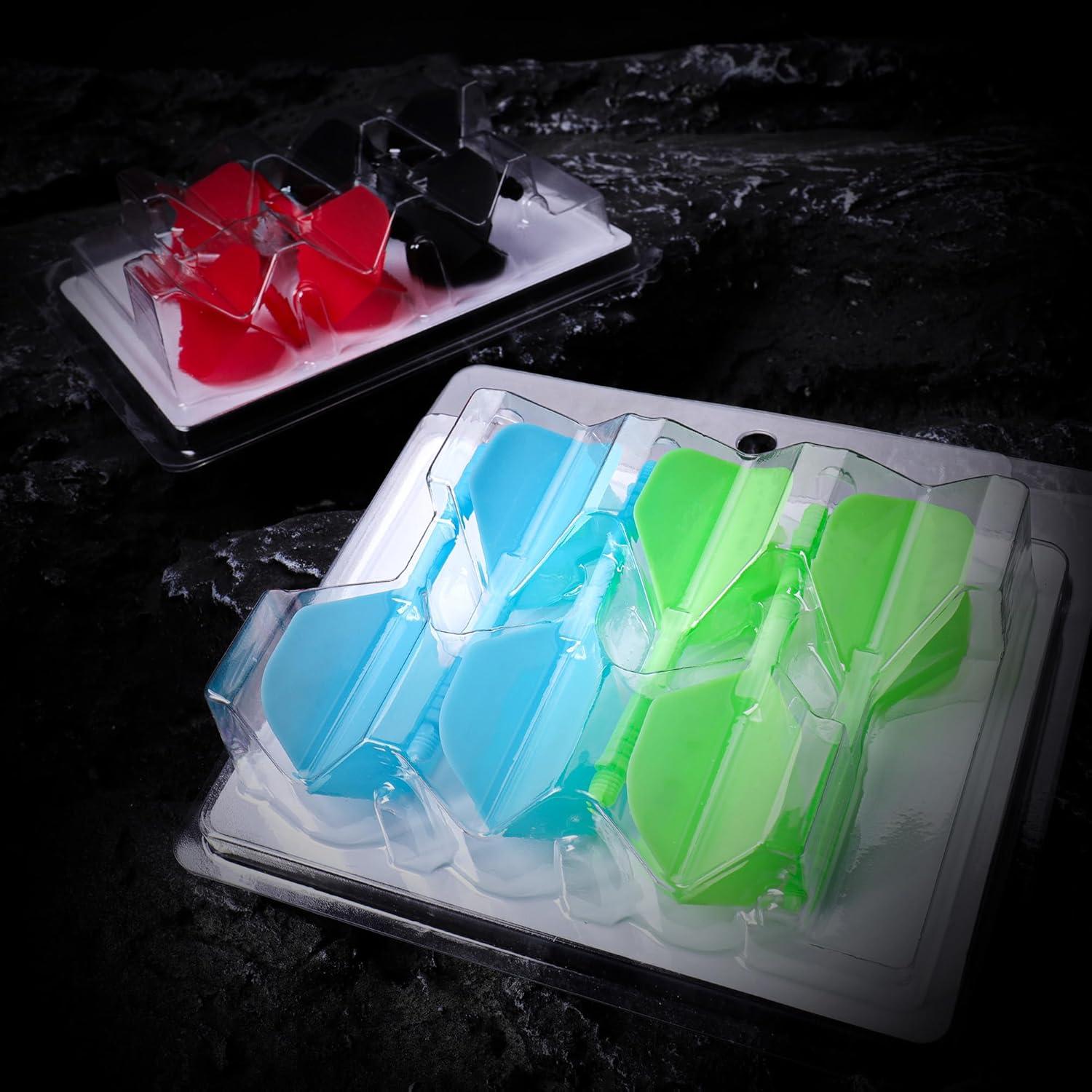 CyeeLife Dart Schäfte Flights Set 12 Stabile Zubehör Schwarz Rot Blau Grün