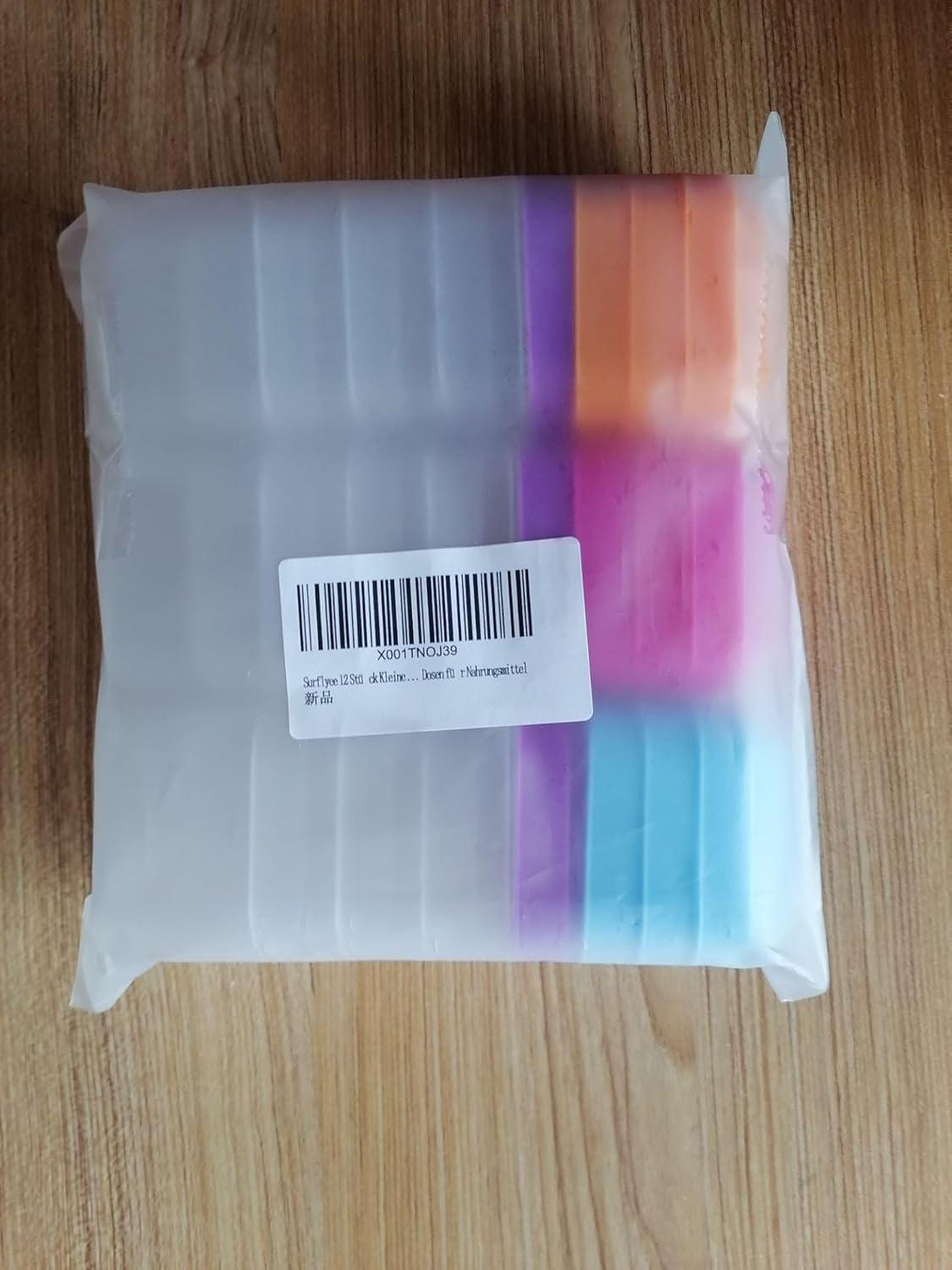 12er Set Kleine Aufbewahrungsdosen mit Deckel, Transparent, BPA-frei, 100ml, Stapelbar, Mikrowellengeeignet