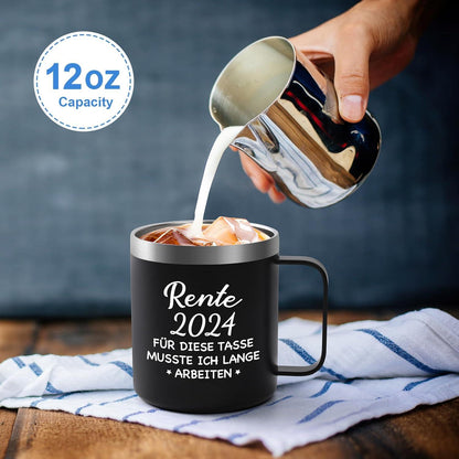 Livole Ruhestand Geschenk Tasse 350ml Camping Thermo Rente 2024