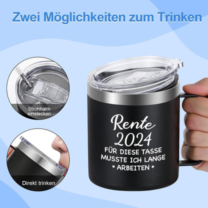 Rente 2024 Tasse für Männer 350ml - Lustige Rentner Geschenkidee