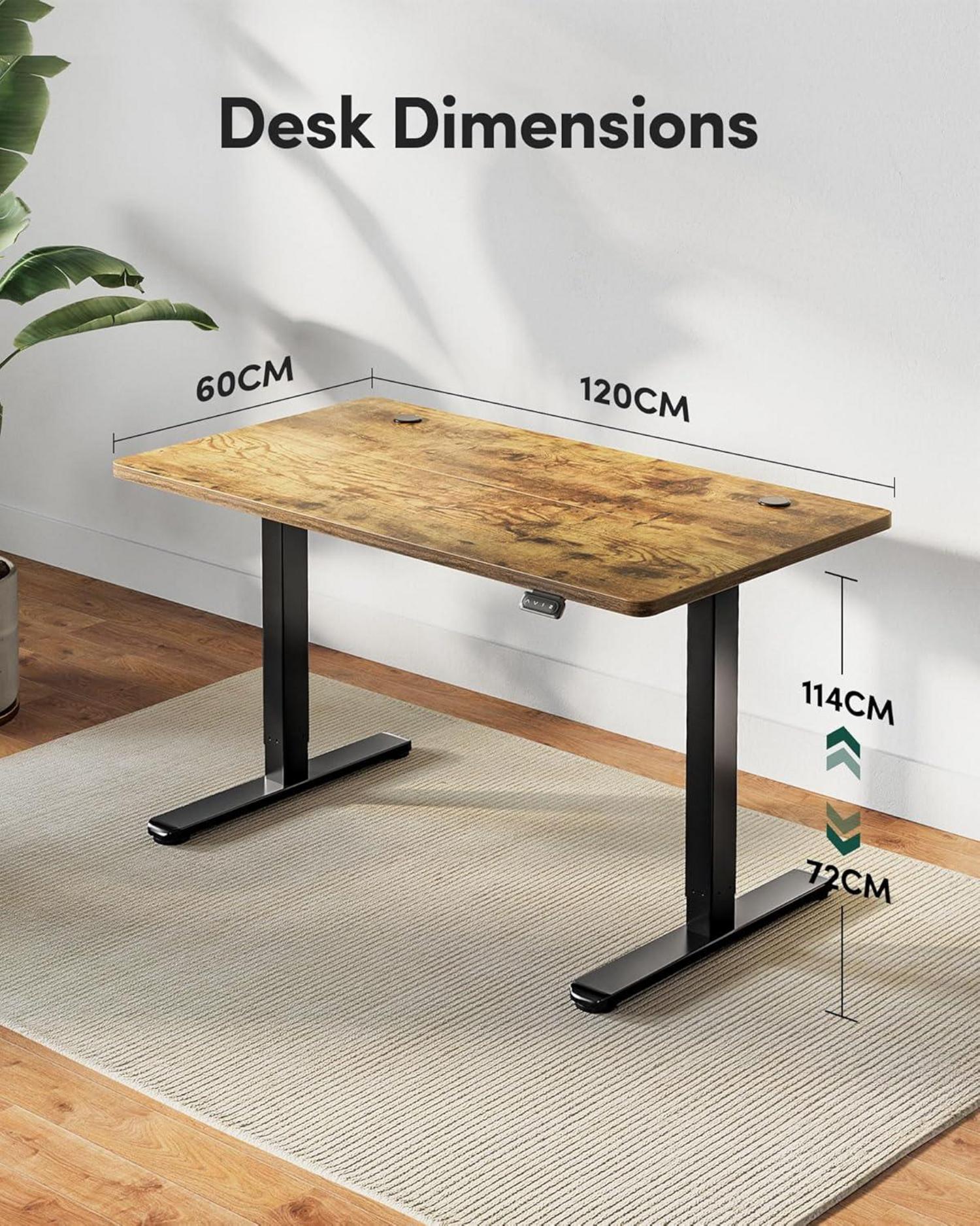 FEZIBO Elektrischer Schreibtisch 120 x 60 cm