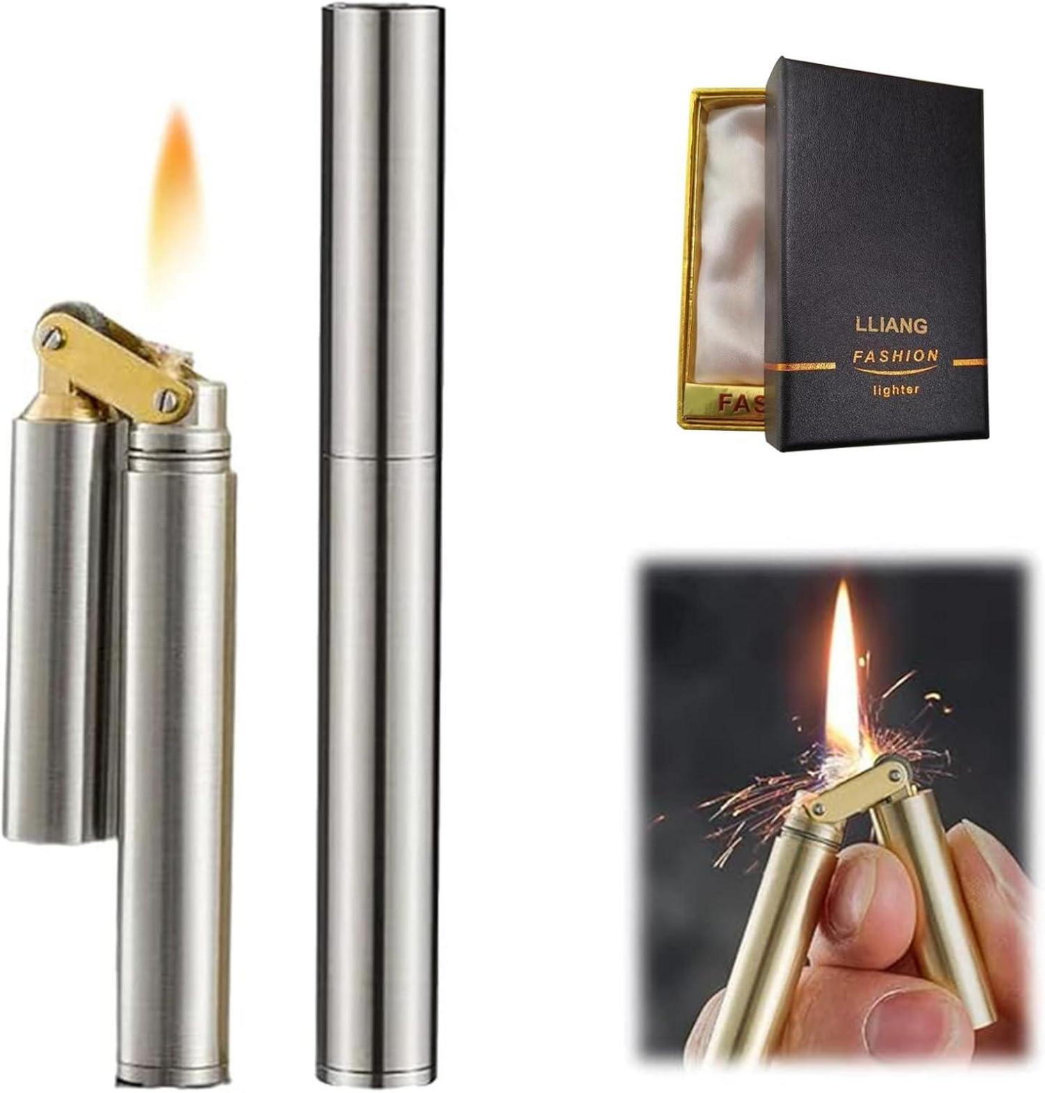 Nachfüllbares Jetflammenfeuerzeug Silber