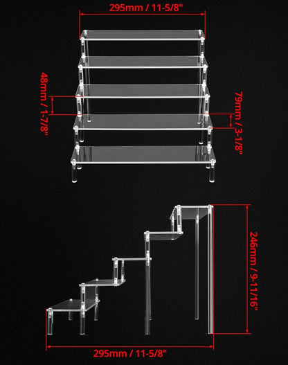 2er-Pack Acryl Display Ständer Transparent 5 Stufig für Figuren