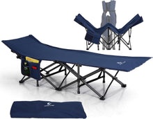 Ultraleichtes Campingbett Klappbar mit Seitentasche Marineblau