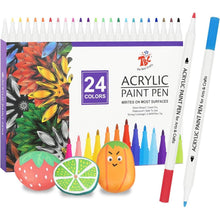 Acrylstifte für Steine 24 Farben, Wasserfest, Bemalen Stifte