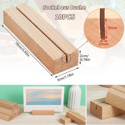 10er Set Holz Kartenhalter für Hochzeiten & Partys