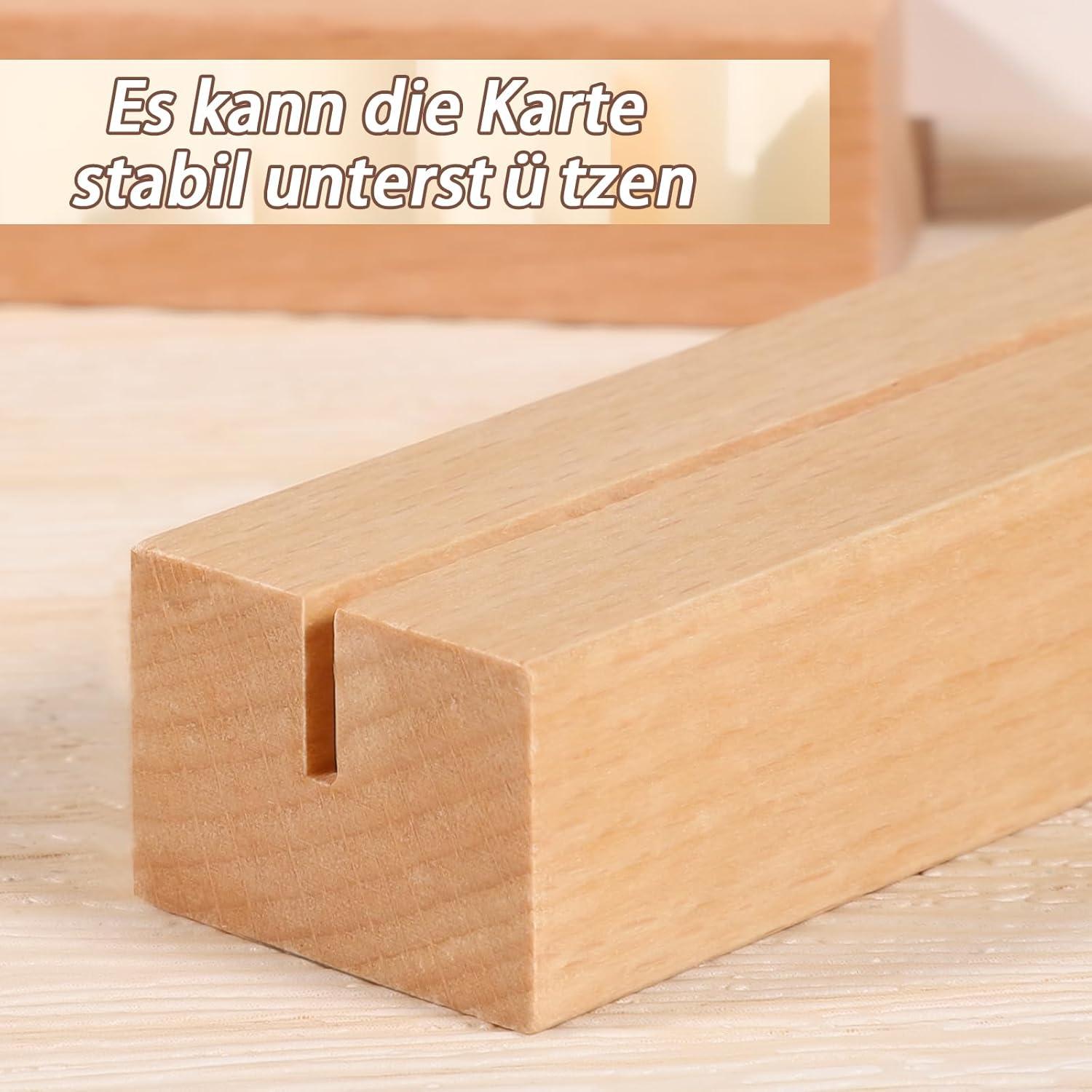 10x Stück Holz Kartenhalter Tischmenühalter Fotohalter für Hochzeit Party