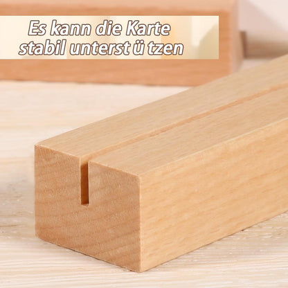 10x Stück Holz Kartenhalter Tischmenühalter Fotohalter für Hochzeit Party