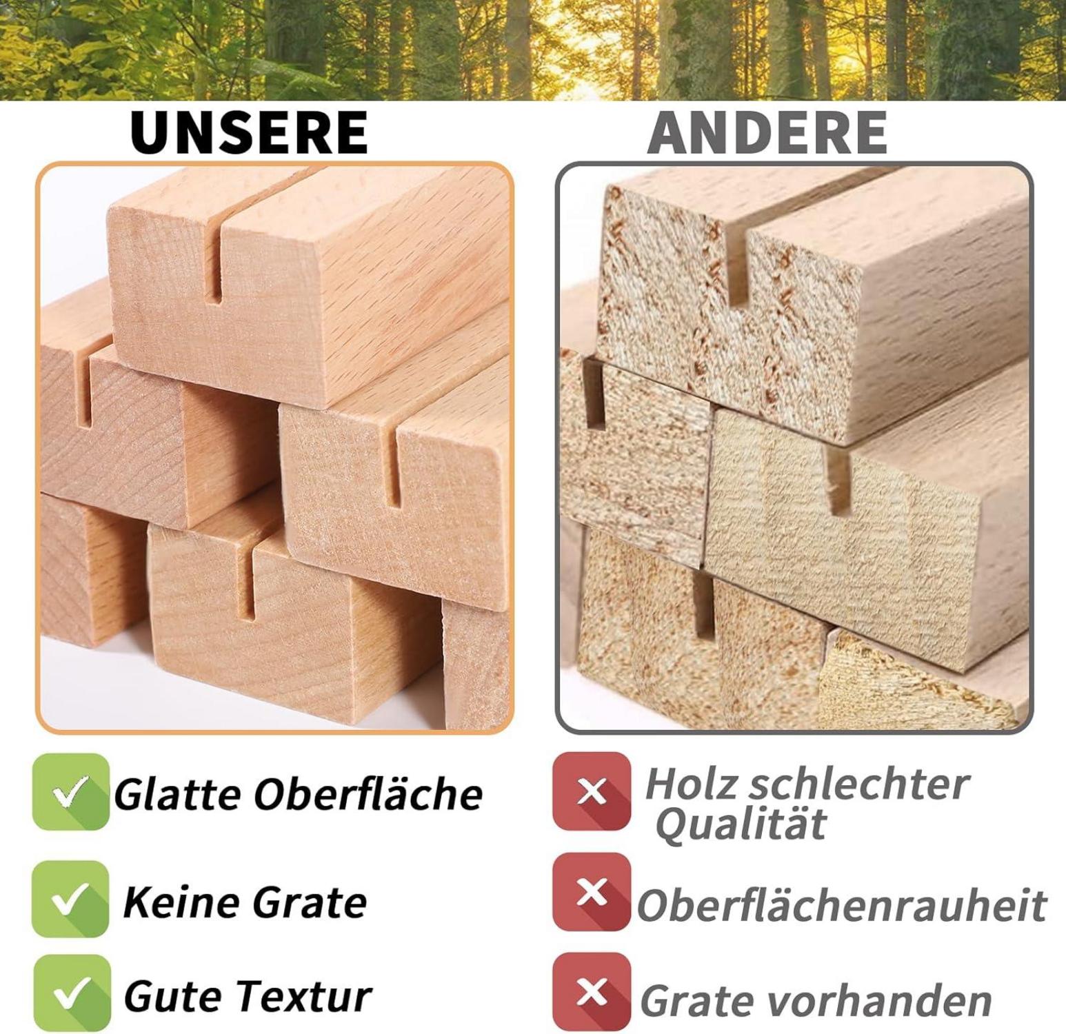 10 Stück Holz Kartenhalter Tisch Menü Post Foto Hochzeit Party Ständer