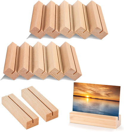 10x Stück Holz Kartenhalter Tischmenühalter Fotohalter für Hochzeit Party