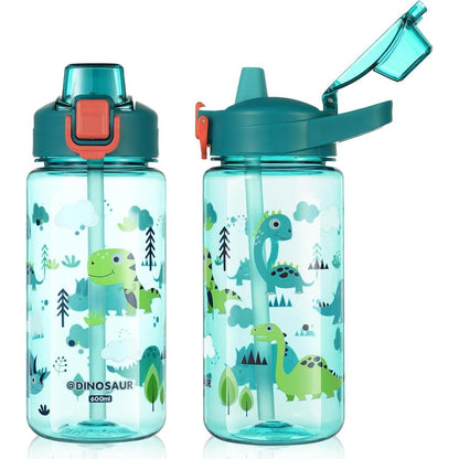 Kinder Trinkflasche mit Strohhalm 600ml Blau BPA-frei