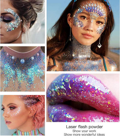 Prreal Body Glitter Gel 50ml holographic chunky festival makeup