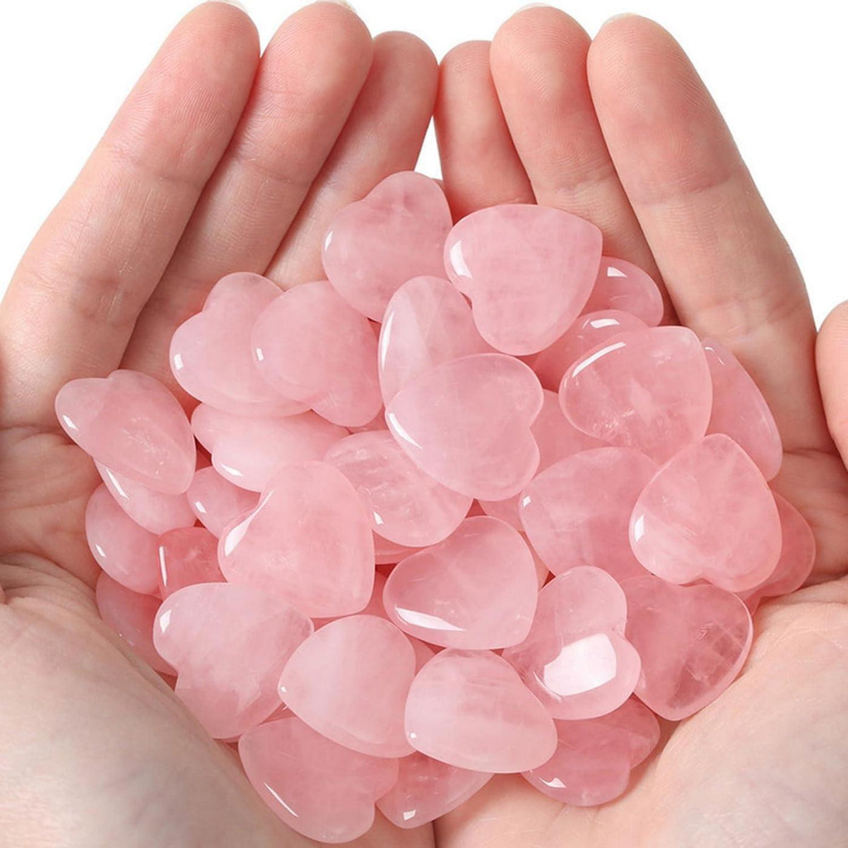 Rosenquarz Herz Kristalle Set Natürliche Edelsteine