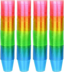 200er Set 30ml Regenbogenfarbene Plastik Shotgläser BPA-frei