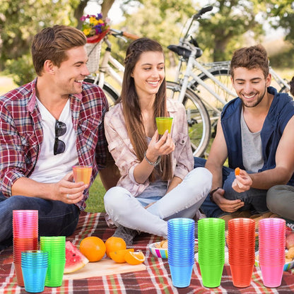 200 Stück 30ml Plastik Shotgläser Regenbogenfarben BPA-frei