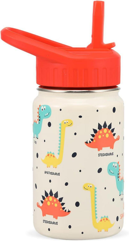 Kinder Trinkflasche Edelstahl 350ml Strohhalm Auslaufsicher
