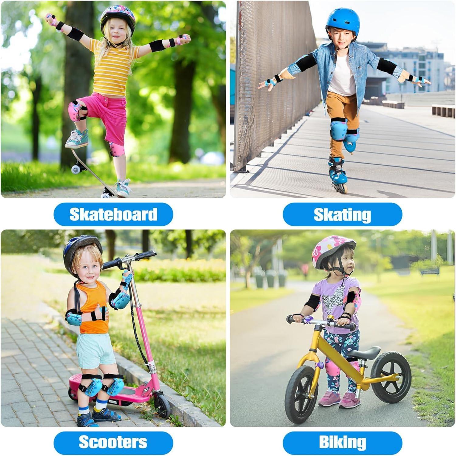 Knie Ellenbogenschoner Handgelenkschoner Kinder Skates S Blau