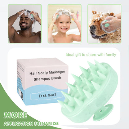FREATECH Kopfmassagebürste Haarwäsche Haarwachstum Silikon Pflege Minzgrün