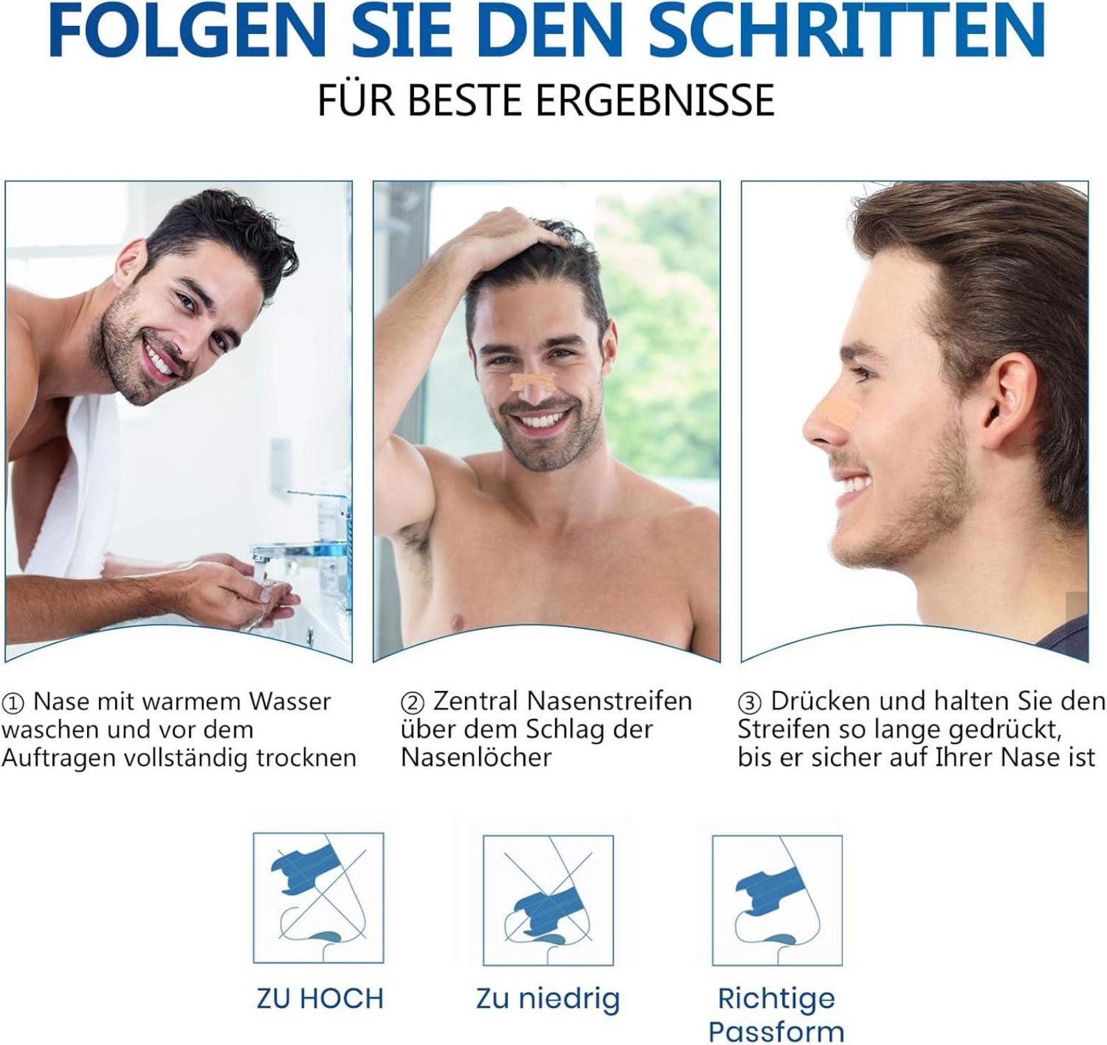 60 Stück Nasenpflaster Anti-Schnarch-Pflaster Hautfarben Atmung