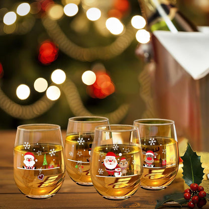 Joymaking Weihnachtsweinglas Set 4er Glühweinglas Geschenk 520ml