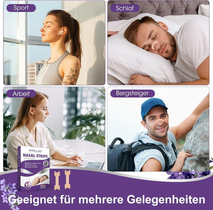 MYMYLIKE Nasenpflaster Lavendelgeschmack 60 Stück anti Schnarch Nasenstrips 66 x 19mm