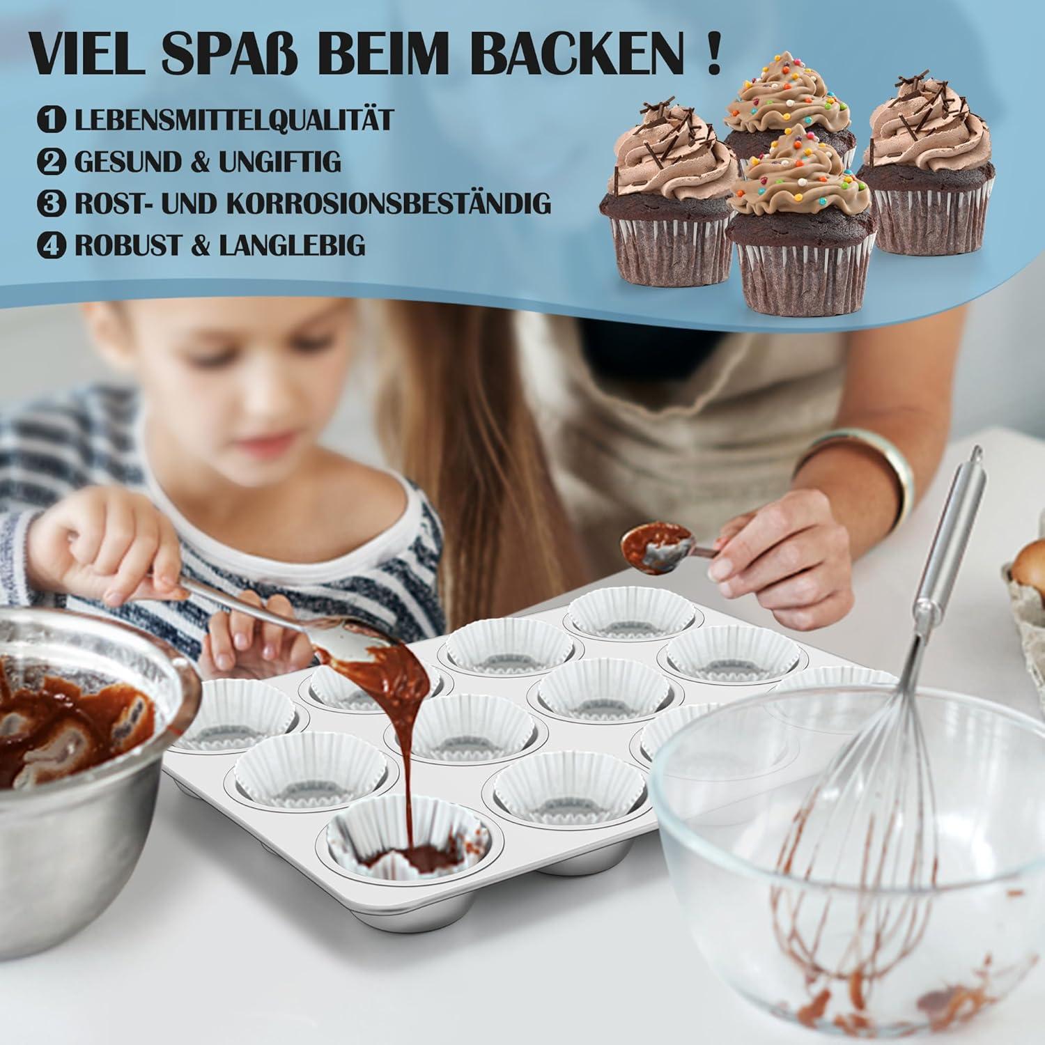 Edelstahl Muffinformen 2er Set rostfrei für köstliche Muffins