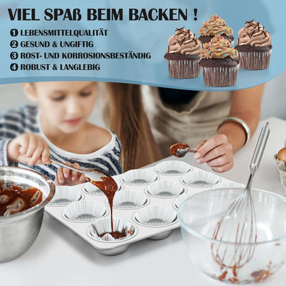 Edelstahl Muffinformen 2er Set rostfrei für köstliche Muffins