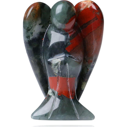 Engel Figur Schutzengel Afrika Blutstein Kristall Statue