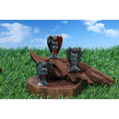 Engel Figur Schutzengel Afrika Blutstein Kristall Statue