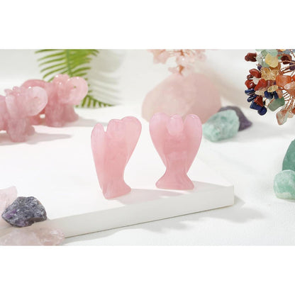 Engel Figur Rosenquarz Kristalle 50mm Natürliche Edelsteine