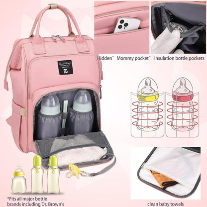 Wickelrucksack mit wasserdichter Wickelunterlage und großer