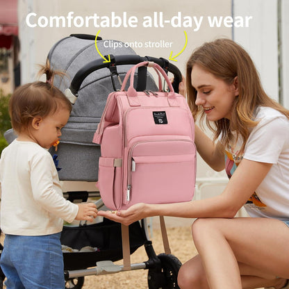 Baby Wickelrucksack mit wasserdichter Wickelunterlage und großer
