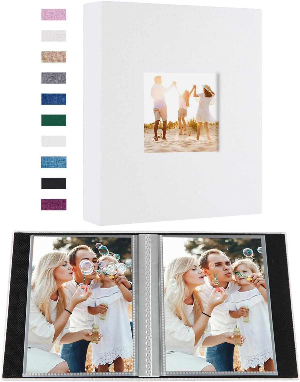 Kleines Fotoalbum 2er-Pack 100 Fotos 15x10 cm Leinen Einsteckalbum
