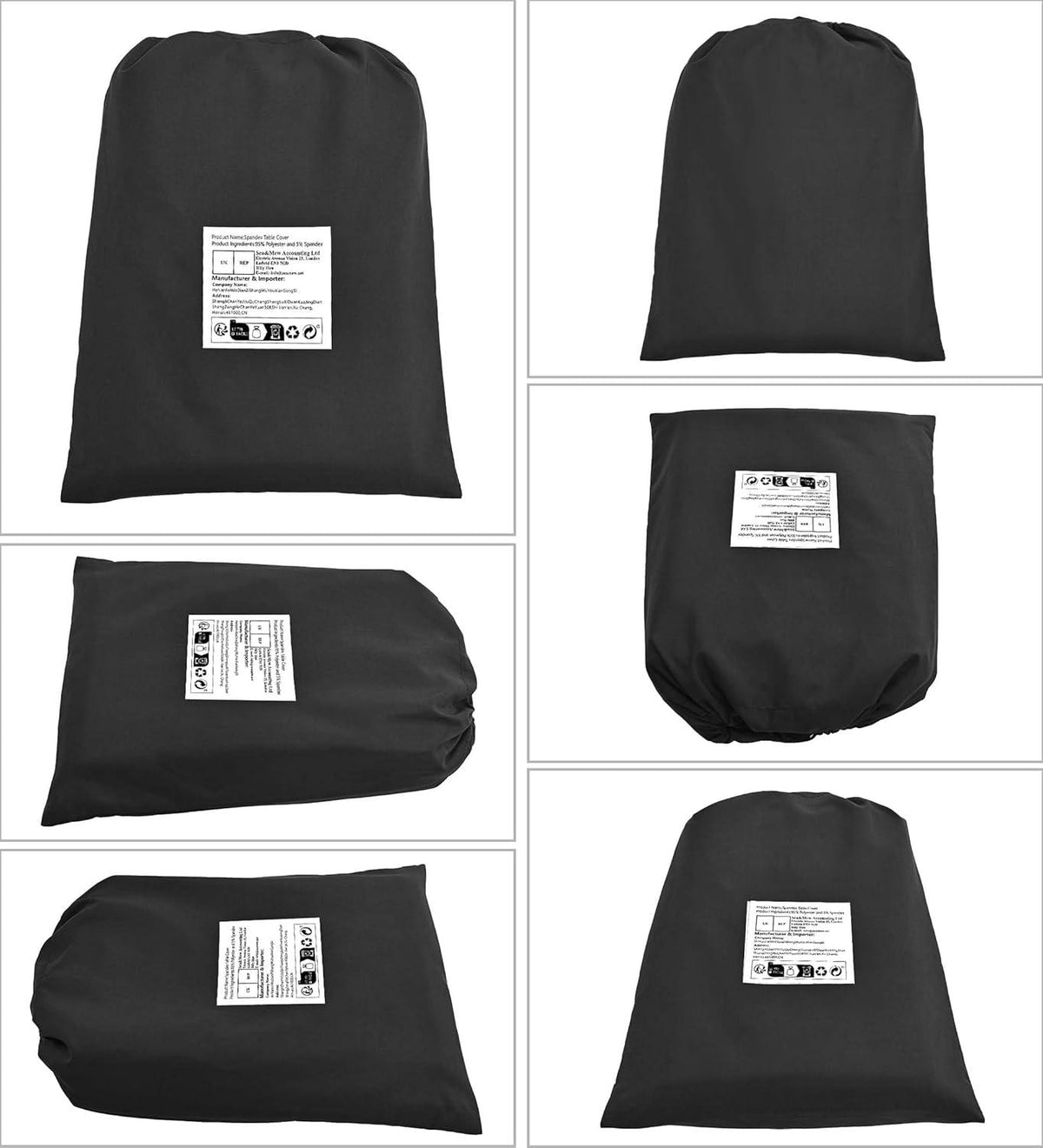 2x Weiße Spandex-Tischdecke für rechteckige Tische 243x76cm - Knitterfrei & passgenau