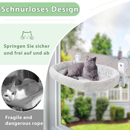 Fensterliege Katzenbett Hängematte Klappbar bis 25kg Grau M