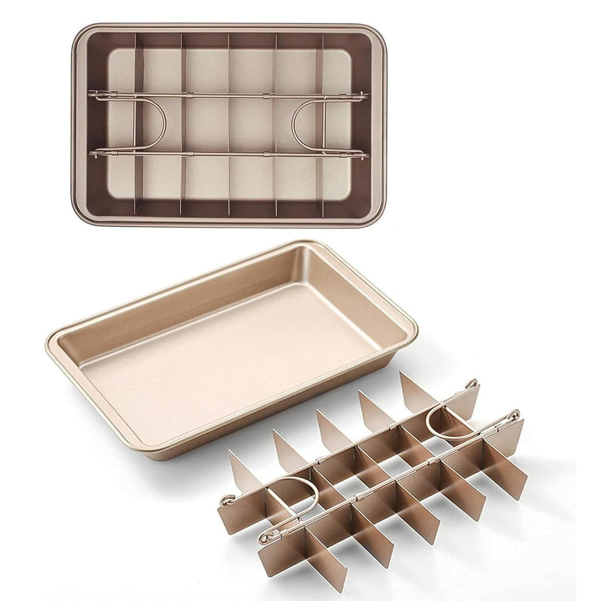 Brownie Backform mit Trennwänden – 18 Portionen