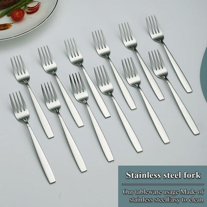 Modernes Edelstahl Speisegabel-Set 12-teilig für Party & Hochzeit