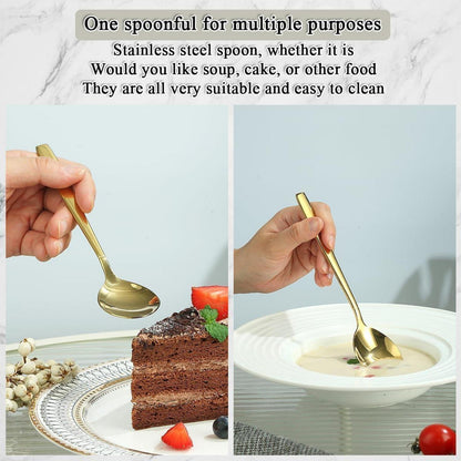 Suppenlöffel 12er Set Titan vergoldet Edelstahl modern