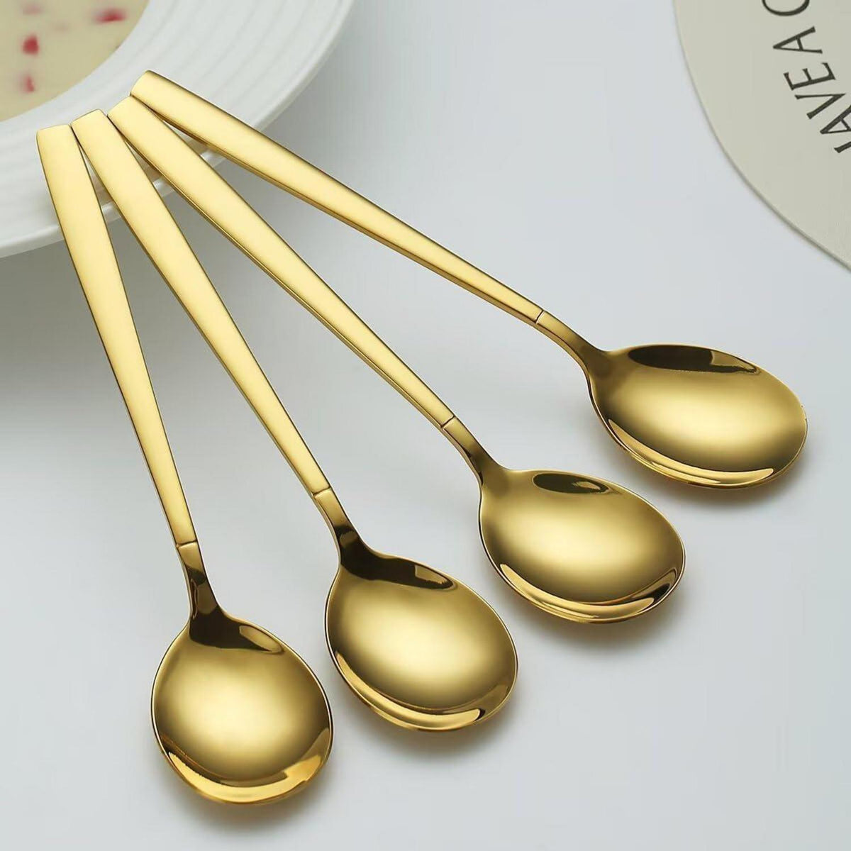 Suppenlöffel 12er Set Titan vergoldet Edelstahl modern