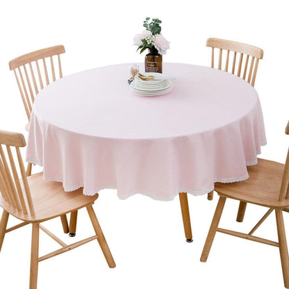 Runde Baumwollleinen Tischdecke Rosa 240 cm – Schutz & Stil