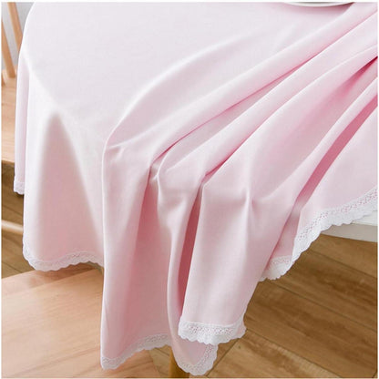 Runde Baumwollleinen Tischdecke Rosa 240 cm – Schutz & Stil