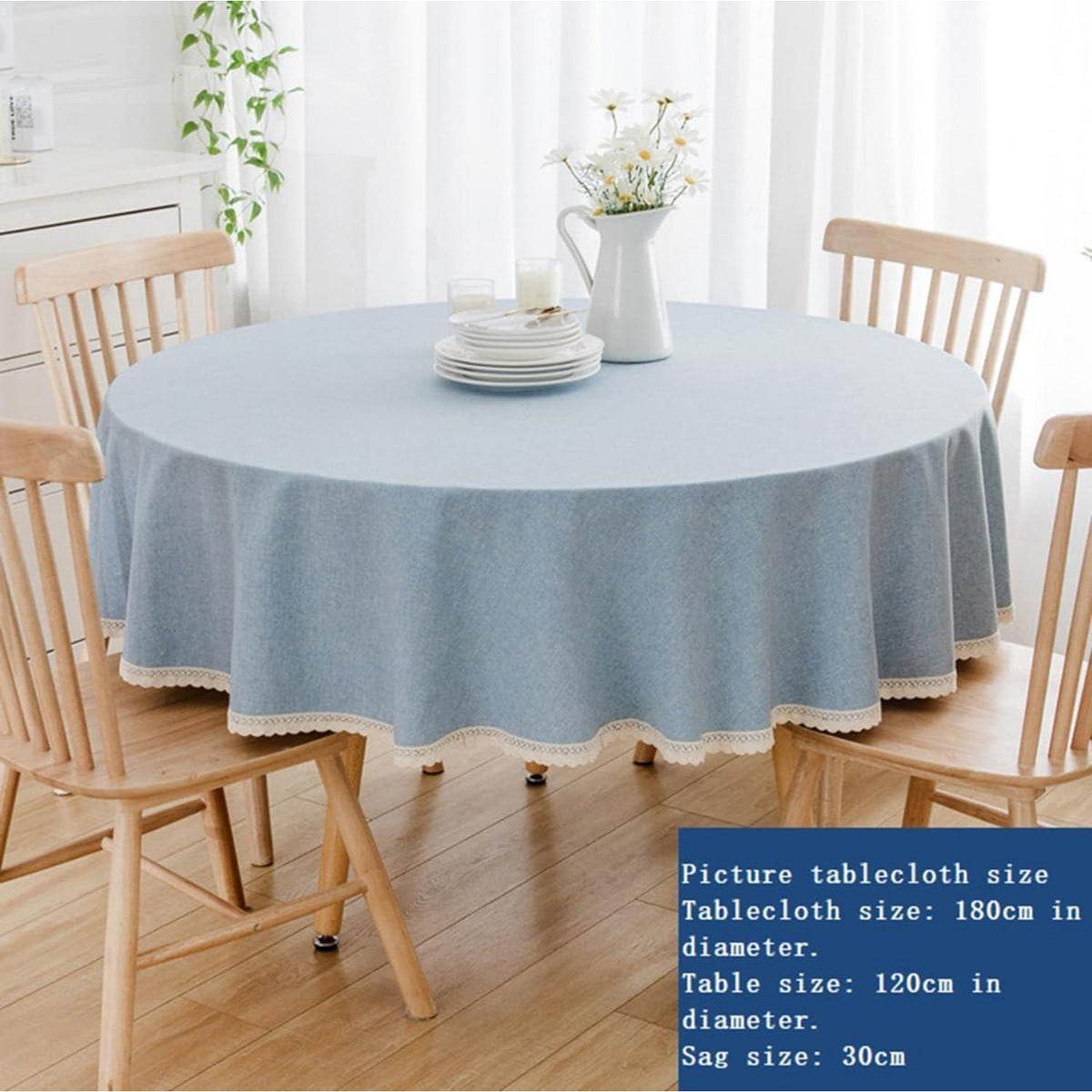 Runde Baumwollleinen Tischdecke Rosa 240 cm – Schutz & Stil